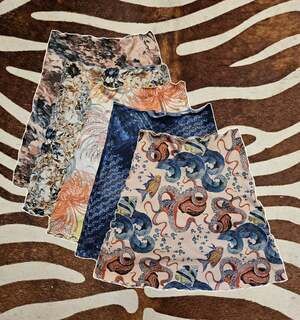 Haystacks A-Line Reversible Skirt Lot (5) Lettuce Hem Floral Stretch Knit Sz S 1